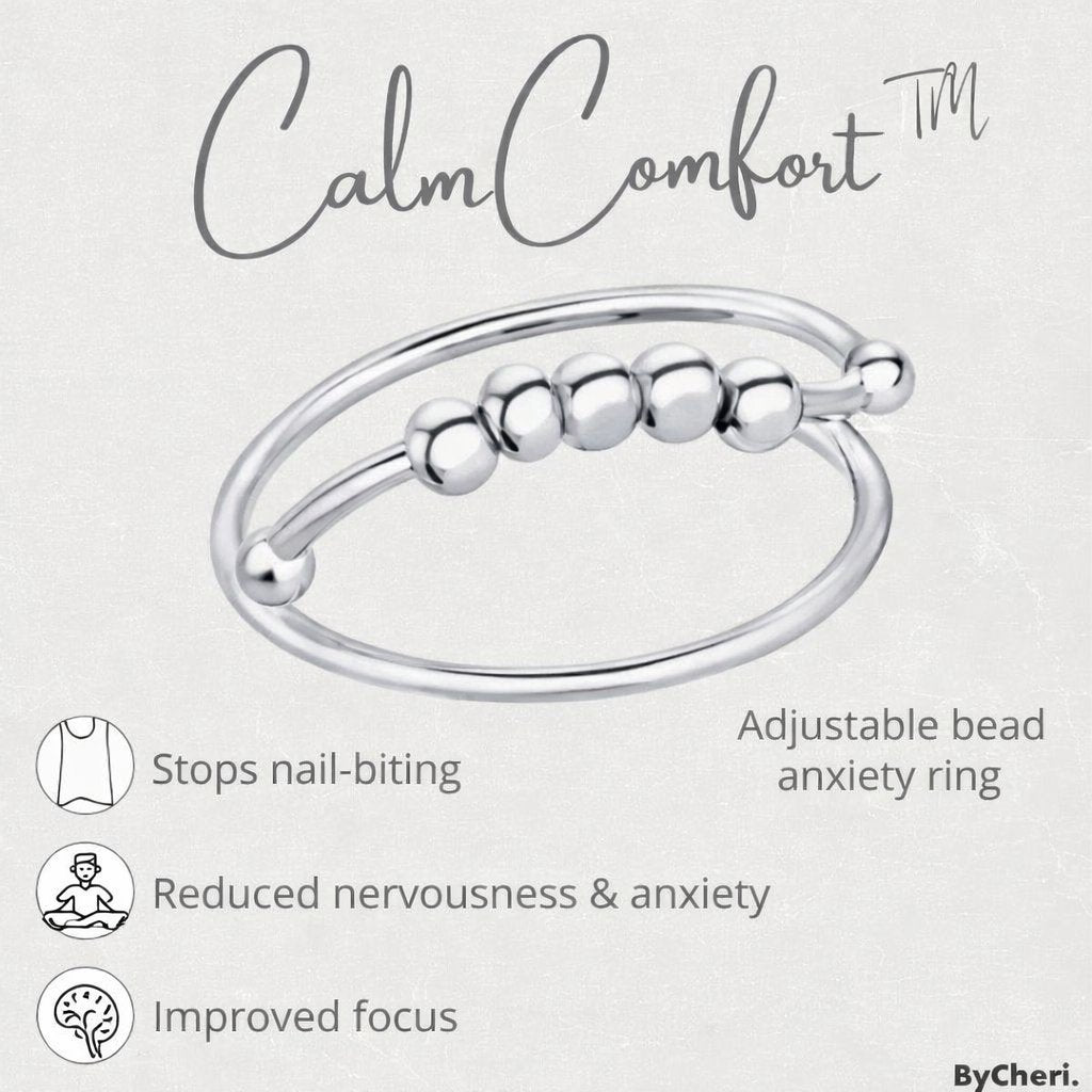 CalmComfort adjustable bead anxiety ring