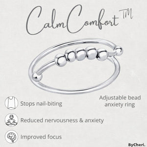 CalmComfort adjustable bead anxiety ring