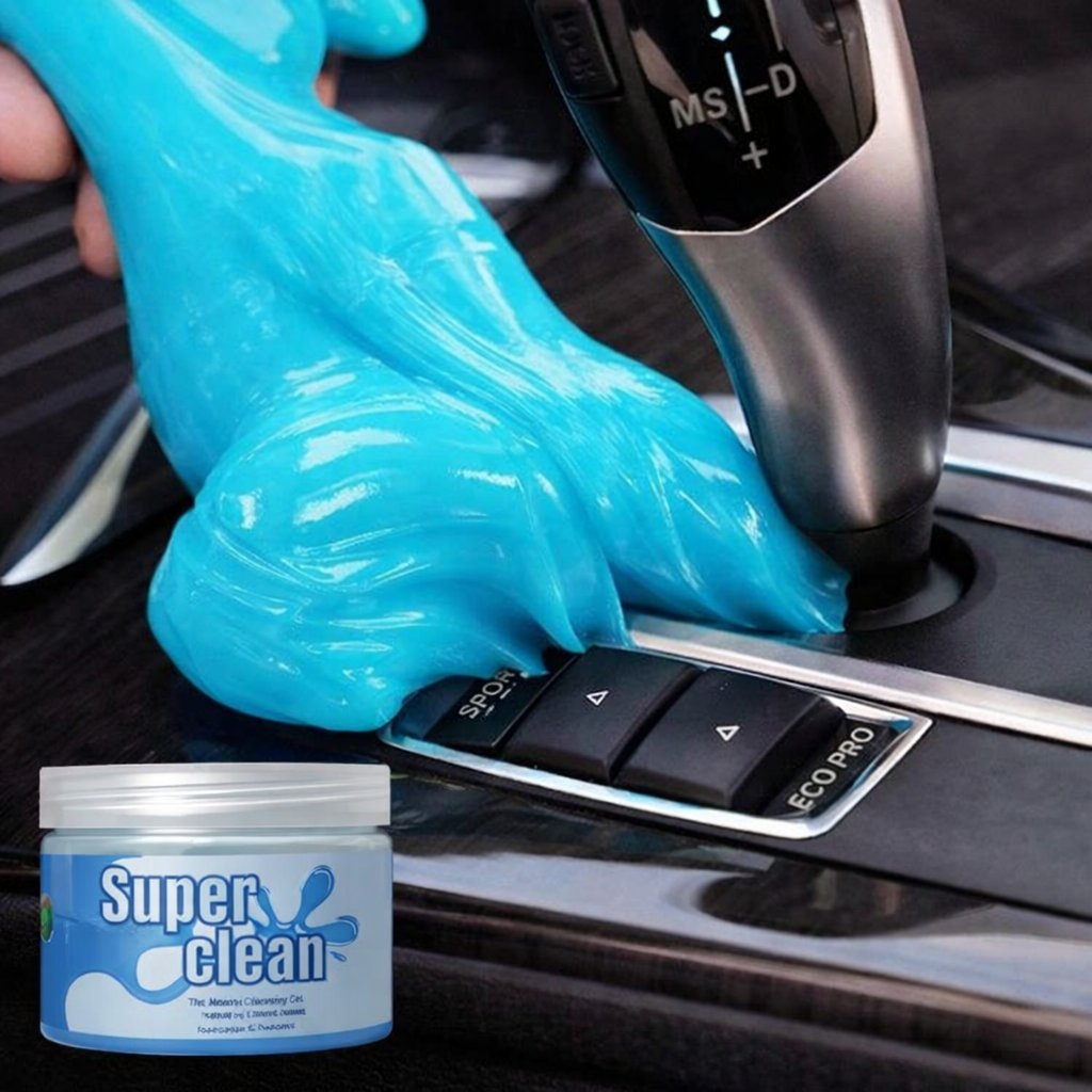 CleanGel cleaning car gear