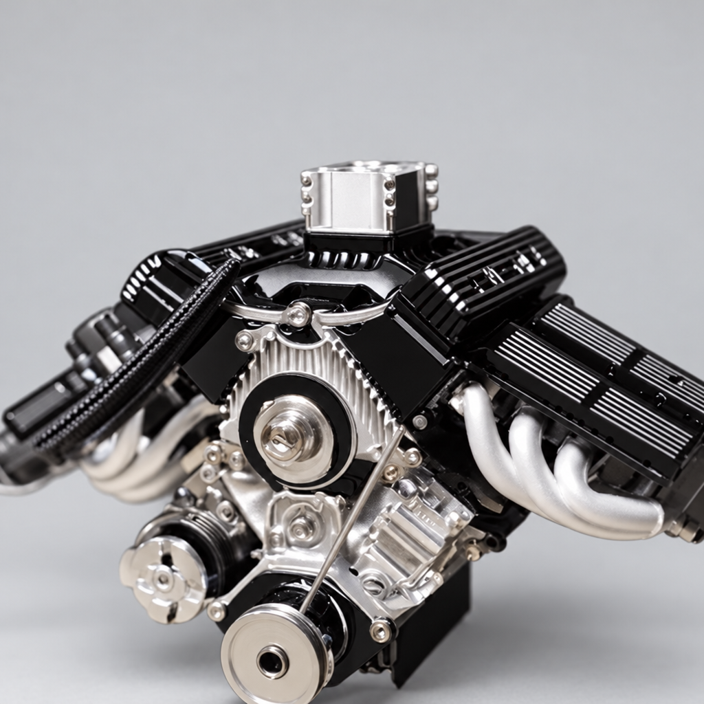 Black PistonPlay on its stand, same moving parts and same sound