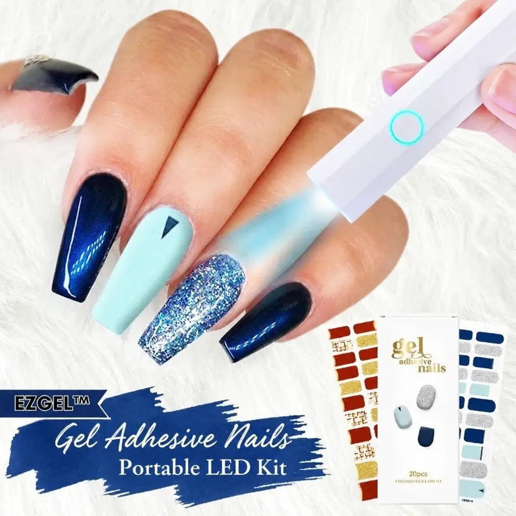 EZGel gel adhesive nails portable LED kit
