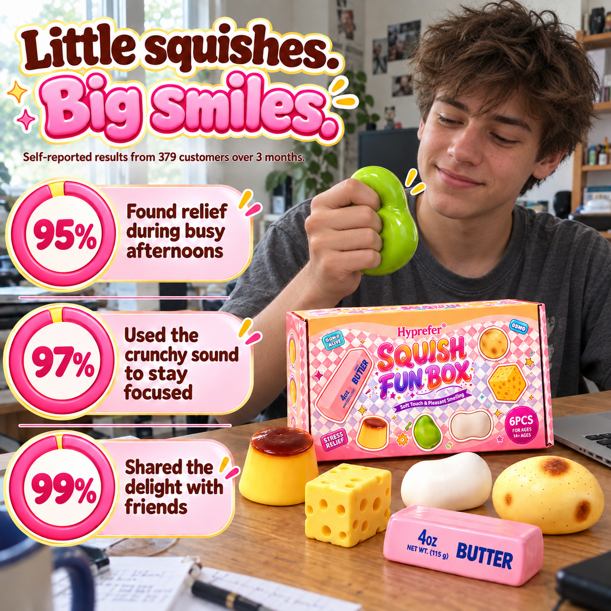 50% OFF TODAY | SnackSquish™ - 6PCS Food-Shaped Squishies