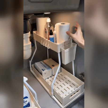 50% OFF TODAY | SinkGlide™ - 2-Tier Under-Sink Rack