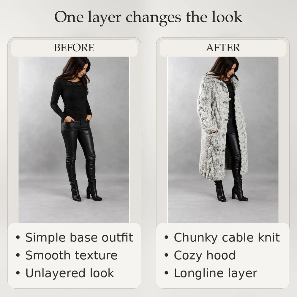 50% OFF TODAY | CableChic™ - Long Cable-Knit Cardigan