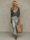50% OFF TODAY | QuietChic™ - Satin Dress Sweater Set
