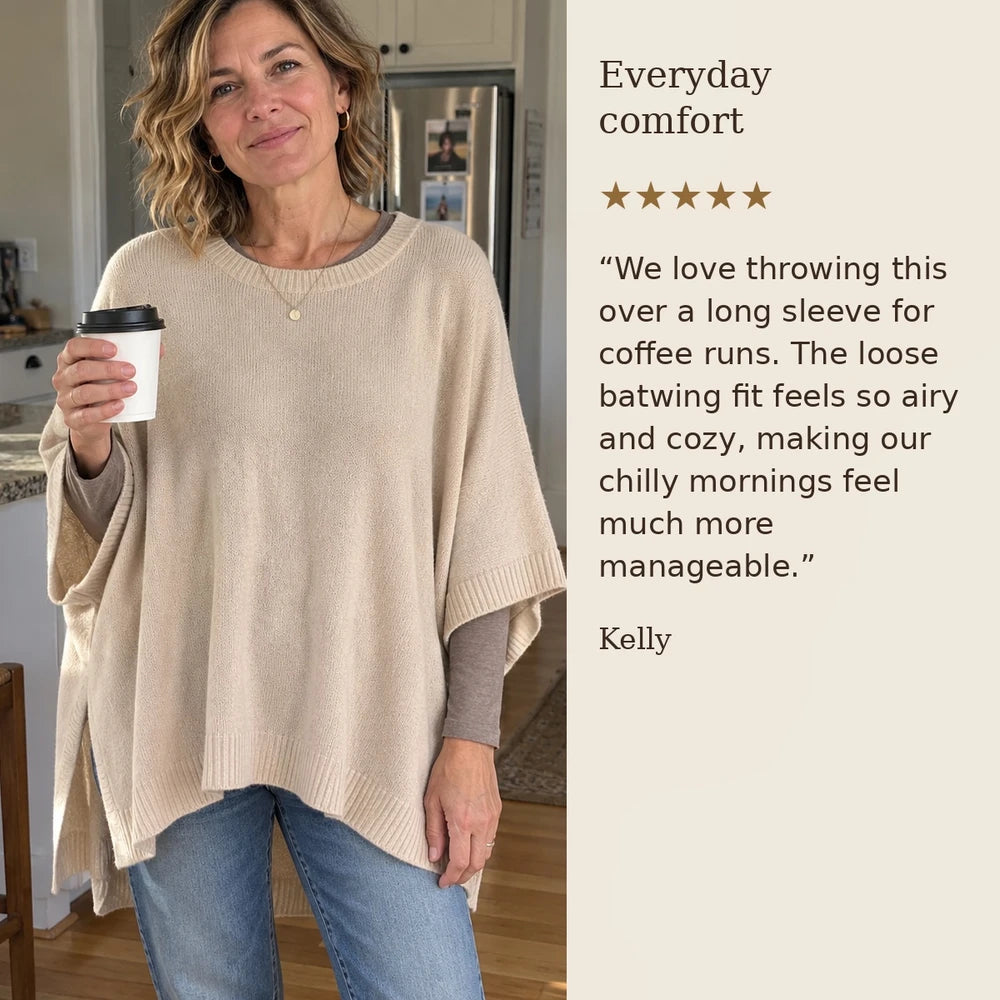 50% OFF TODAY | CozyPoncho™ - Batwing Knit Poncho
