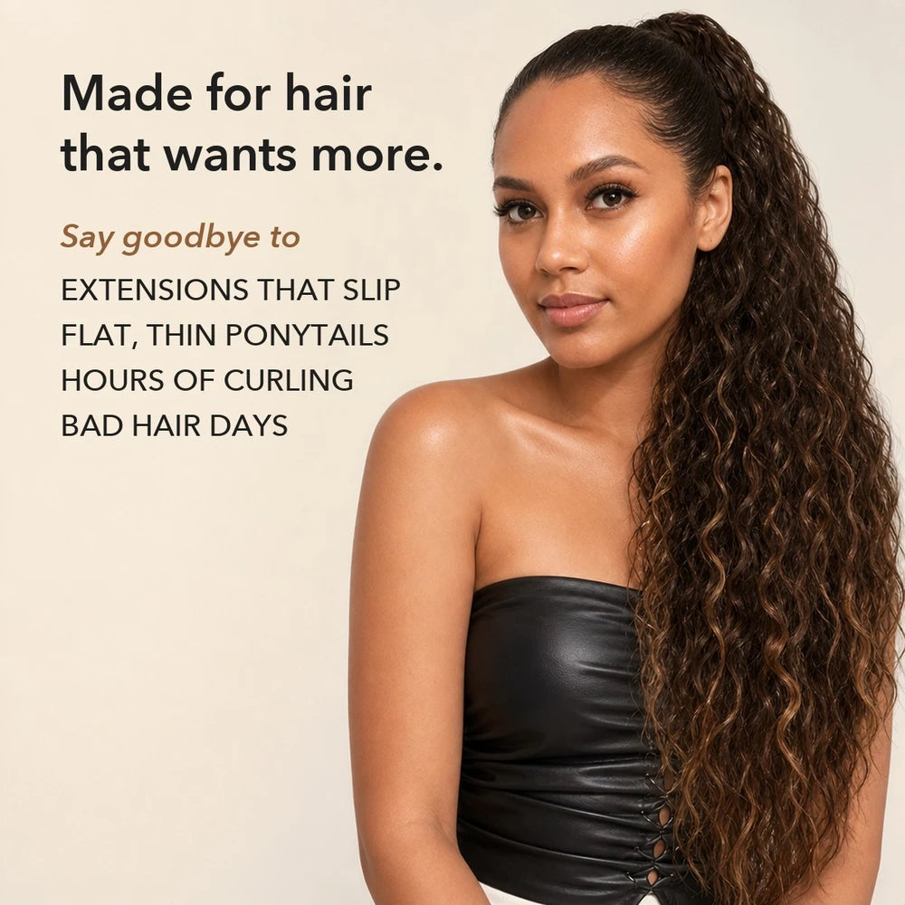 50% OFF TODAY | ClipCurls™ - Curly Hair Extensions with Ponytail