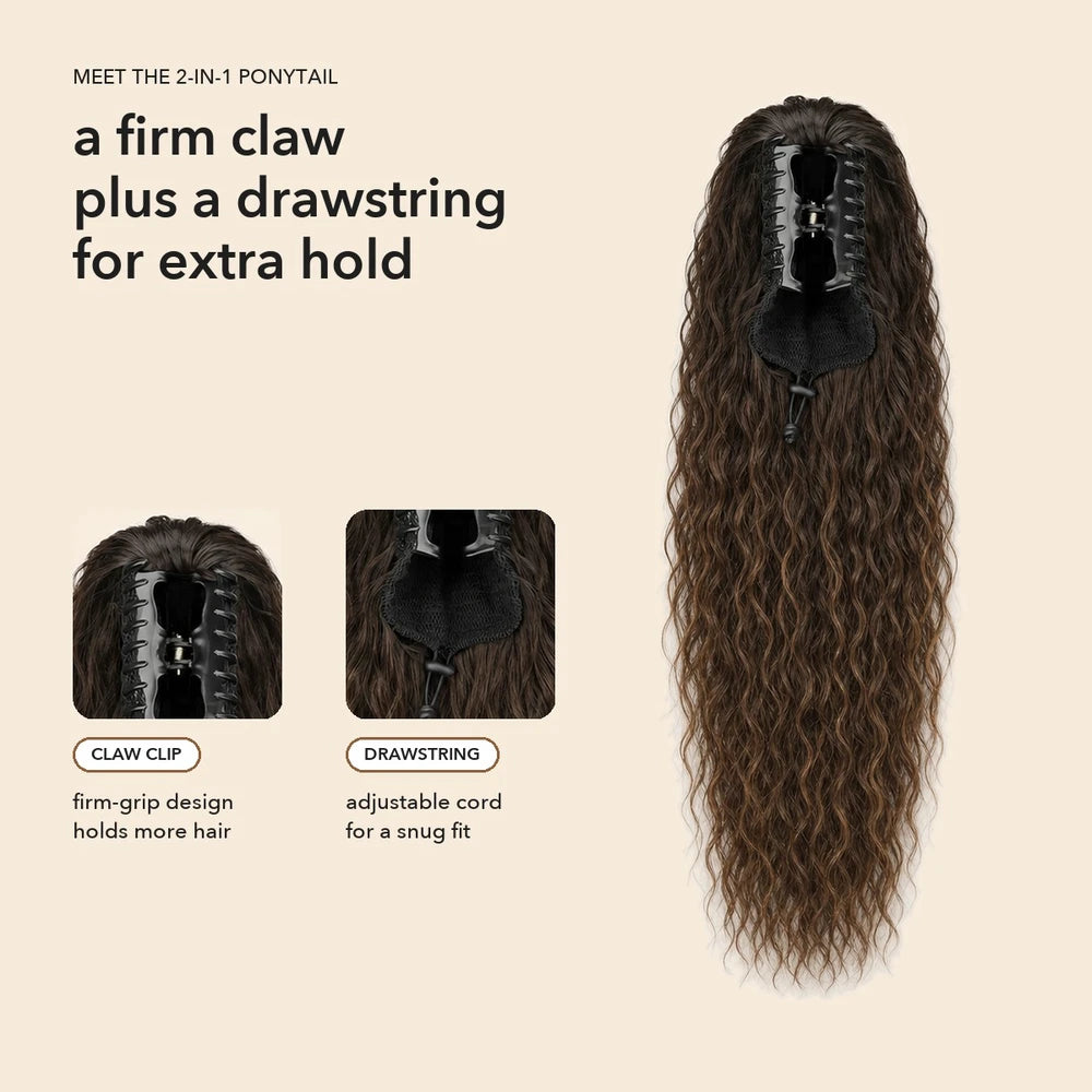 50% OFF TODAY | ClipCurls™ - Curly Hair Extensions with Ponytail