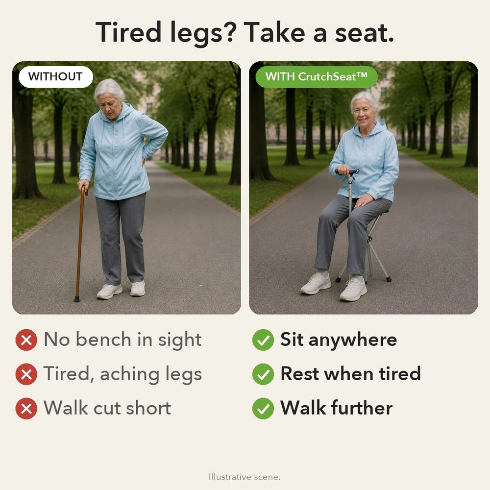 50% OFF TODAY | CrutchSeat™ - No seat in sight? Now you do.