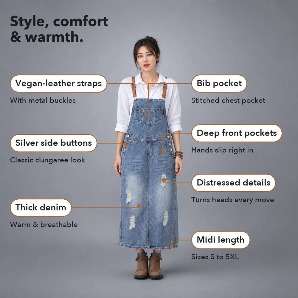 50% OFF TODAY | ClassyJumper™ - Casual dungaree dress for your OOTD