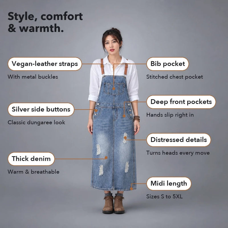 50% OFF TODAY | ClassyJumper™ - Casual dungaree dress for your OOTD