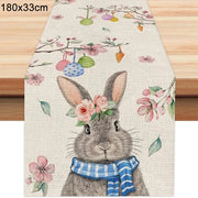 Easter Rabbit Table Runner Linen