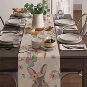 Easter Rabbit Table Runner Linen