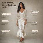 50% OFF TODAY | QuietChic™ - Satin Dress Sweater Set