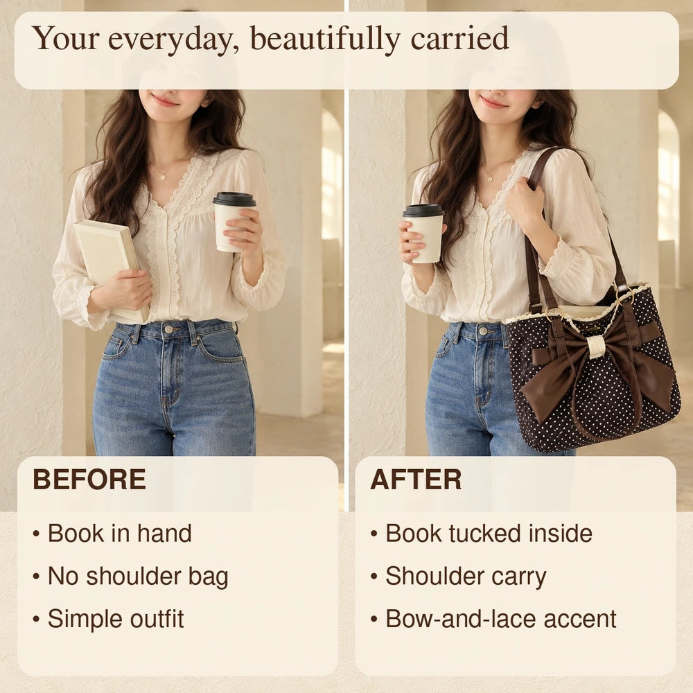 1+1 FREE TODAY | BowCharm™ - Polka Dot Tote Bag