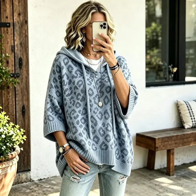 50% OFF TODAY | LeoLayer™ - Oversized Hooded Knit Top
