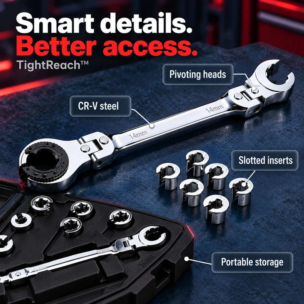 50% OFF TODAY | TightReach™ - 7-in-1 Ratcheting Wrench Set
