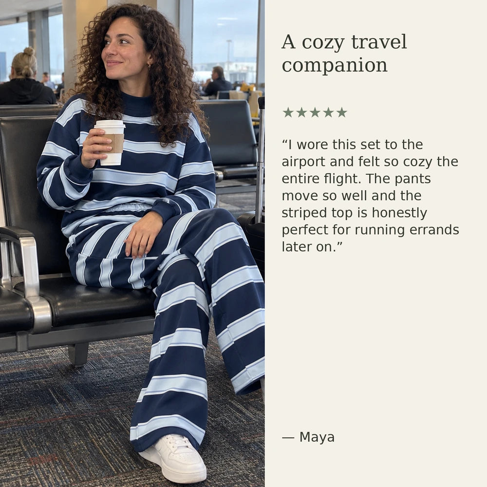 50% OFF TODAY | CozyMatch™ -  Striped Lounge Set