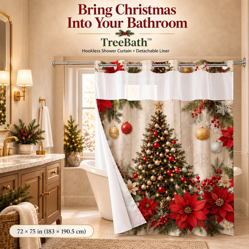 50% OFF TODAY | TreeBath™ - Christmas Shower Curtain