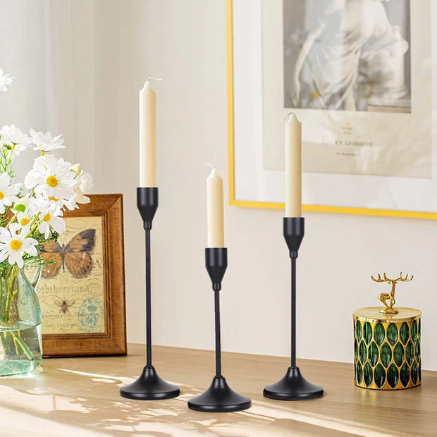 3Pcs/Set European Style Metal Candle Holders