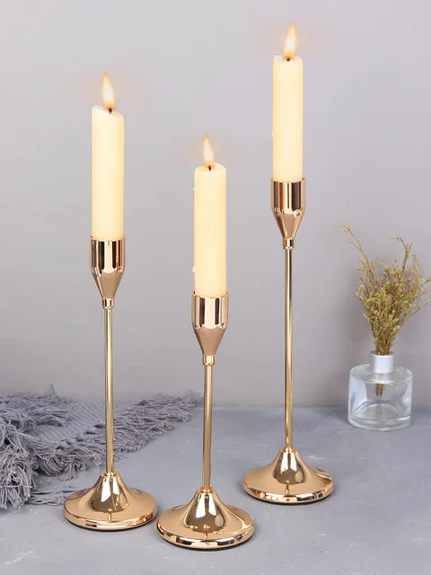 3Pcs/Set European Style Metal Candle Holders