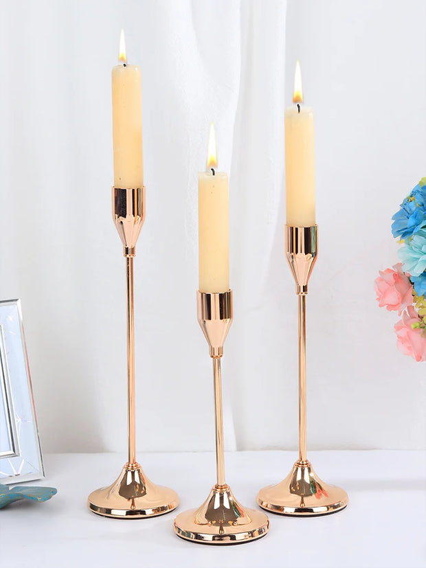 3Pcs/Set European Style Metal Candle Holders