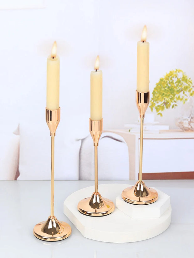 3Pcs/Set European Style Metal Candle Holders