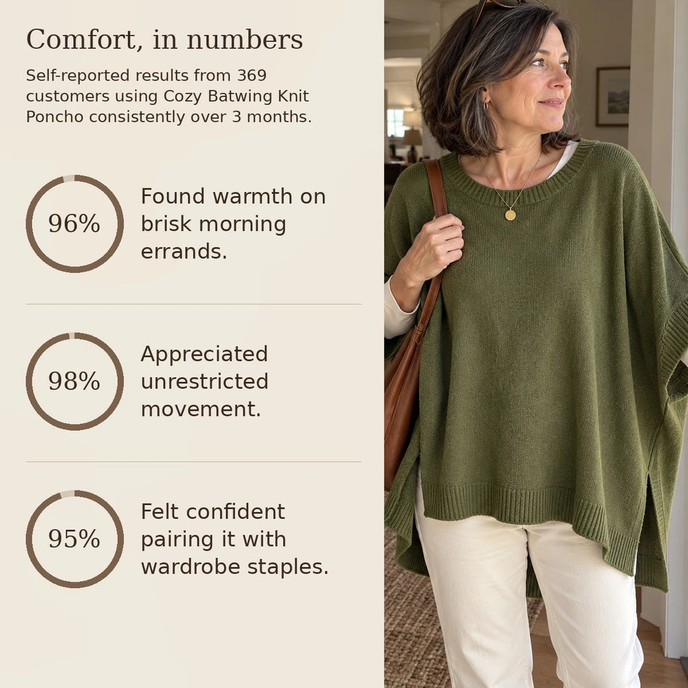 50% OFF TODAY | CozyPoncho™ - Batwing Knit Poncho