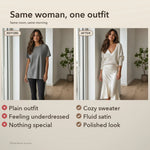 50% OFF TODAY | QuietChic™ - Satin Dress Sweater Set