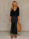 50% OFF TODAY | QuietChic™ - Satin Dress Sweater Set