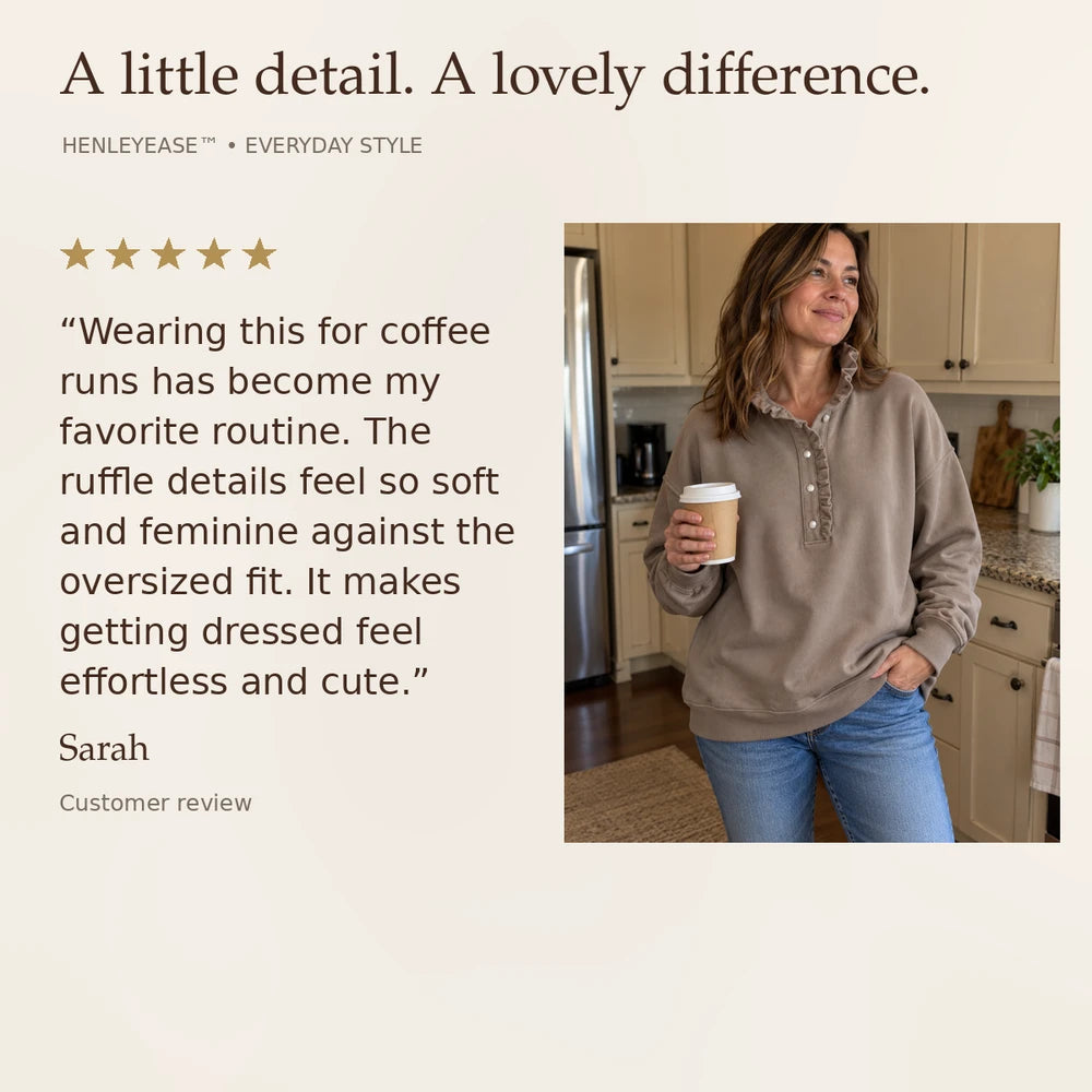 50% OFF TODAY | HenleyEase™ - Oversized Ruffle Sweatshirt