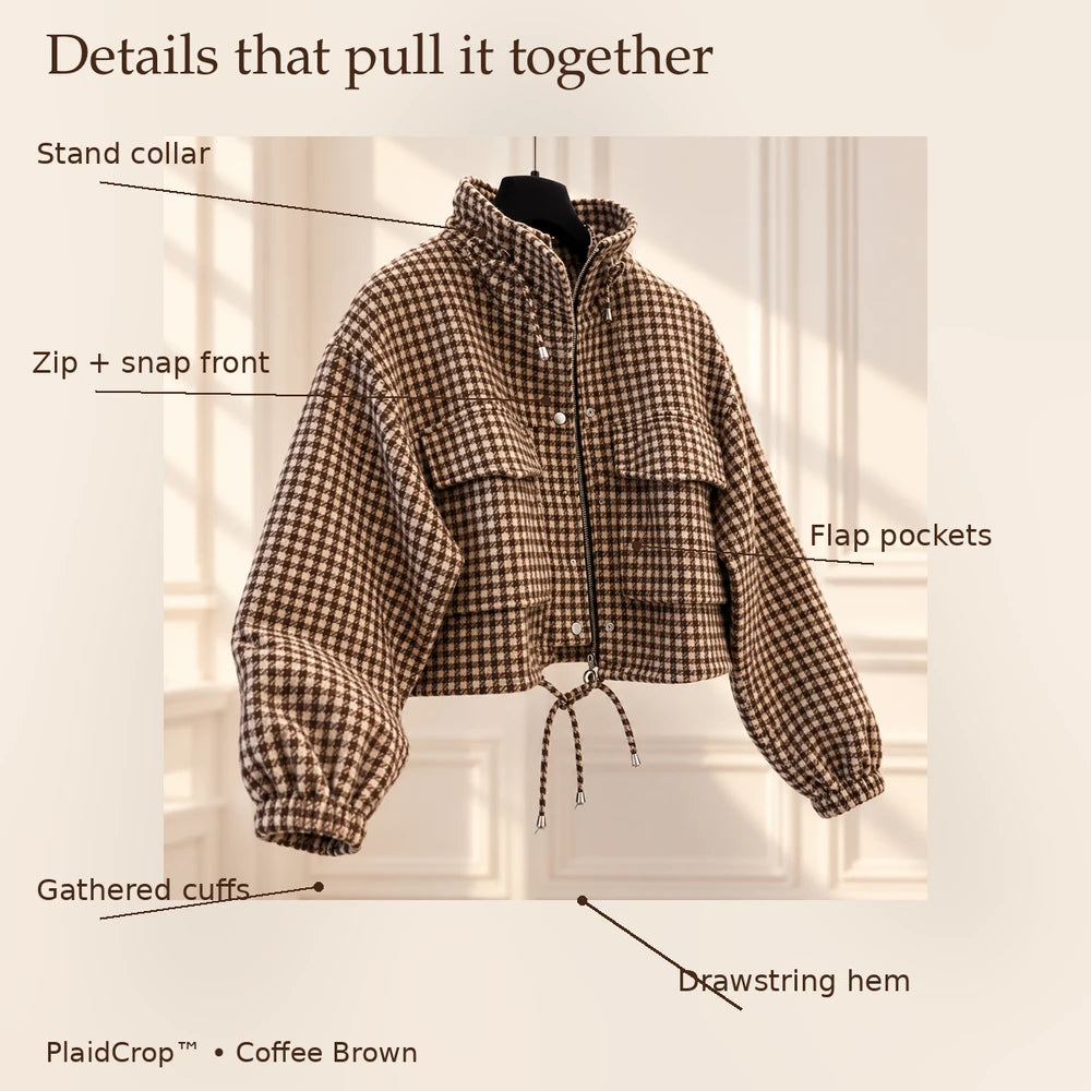 50% OFF TODAY | PlaidCrop™ - Retro Short Coat