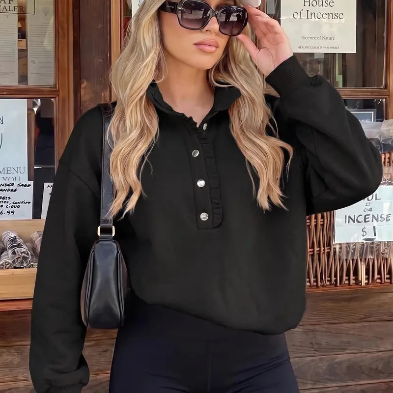 50% OFF TODAY | HenleyEase™ - Oversized Ruffle Sweatshirt