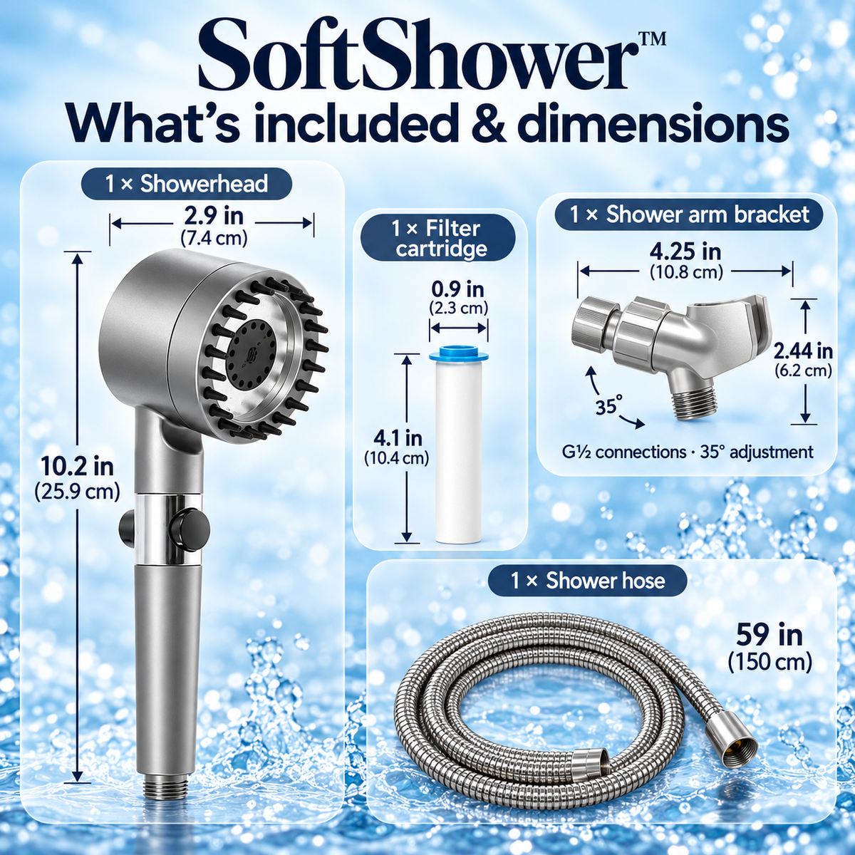 1+1 FREE TODAY | SoftShower™ - Filtered Shower Head