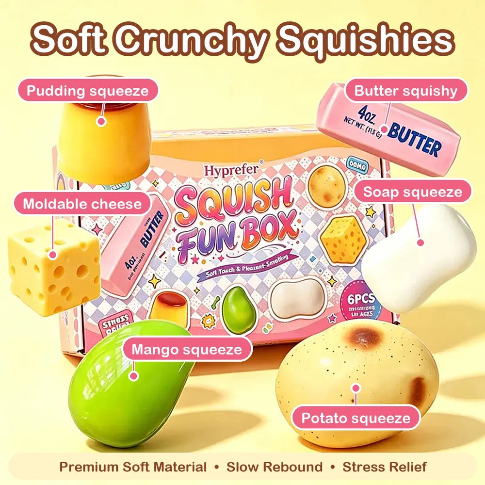 50% OFF TODAY | SnackSquish™ - 6PCS Food-Shaped Squishies