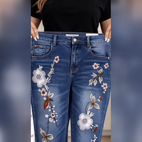 50% OFF TODAY | BloomSlim™ - Floral Embroidered Jeans