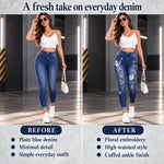 50% OFF TODAY | BloomSlim™ - Floral Embroidered Jeans