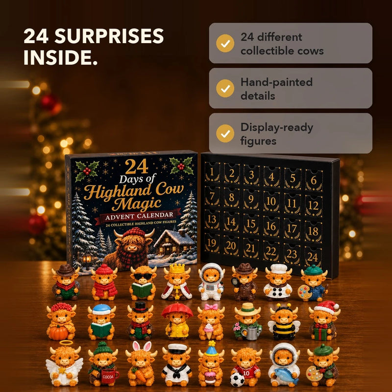 50% OFF TODAY | CowCollect™ - 24-Day Highland Cow Advent Calendar