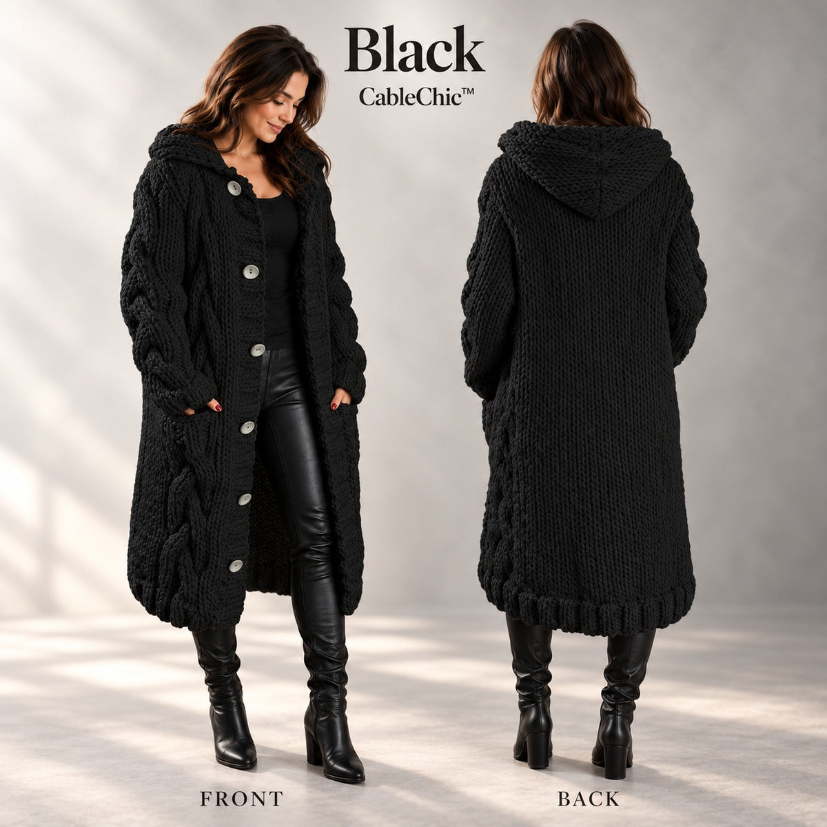 50% OFF TODAY | CableChic™ - Long Cable-Knit Cardigan