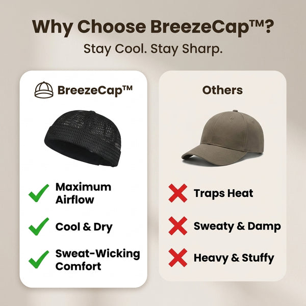 50% OFF TODAY  BreezeCap™ - Mesh Brimless Hat