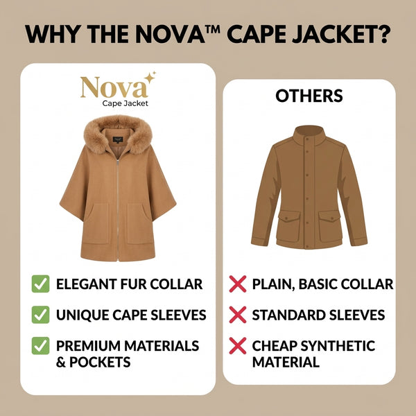 50% OFF TODAY | Nova™ - Faux Fur Collar Poncho