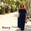 50% OFF TODAY | Elisabeth™ - Casual off-the-shoulder solid beach maxi dress