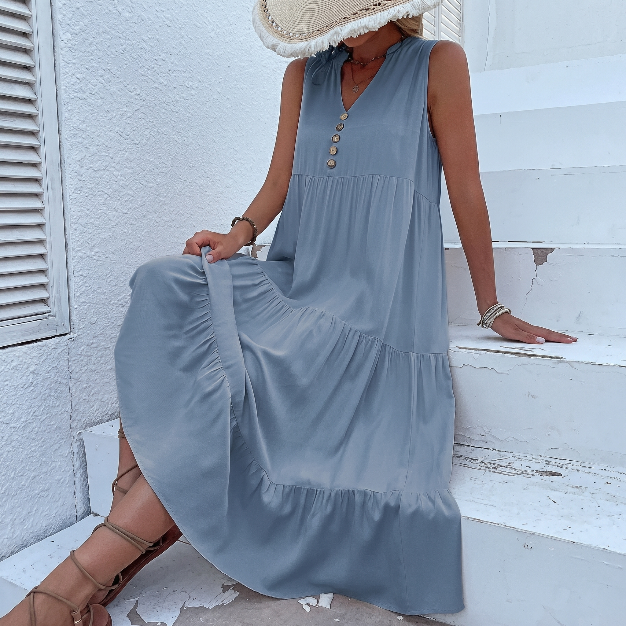 50% OFF TODAY | Heidi™ - Smocked Dress with Button Placket