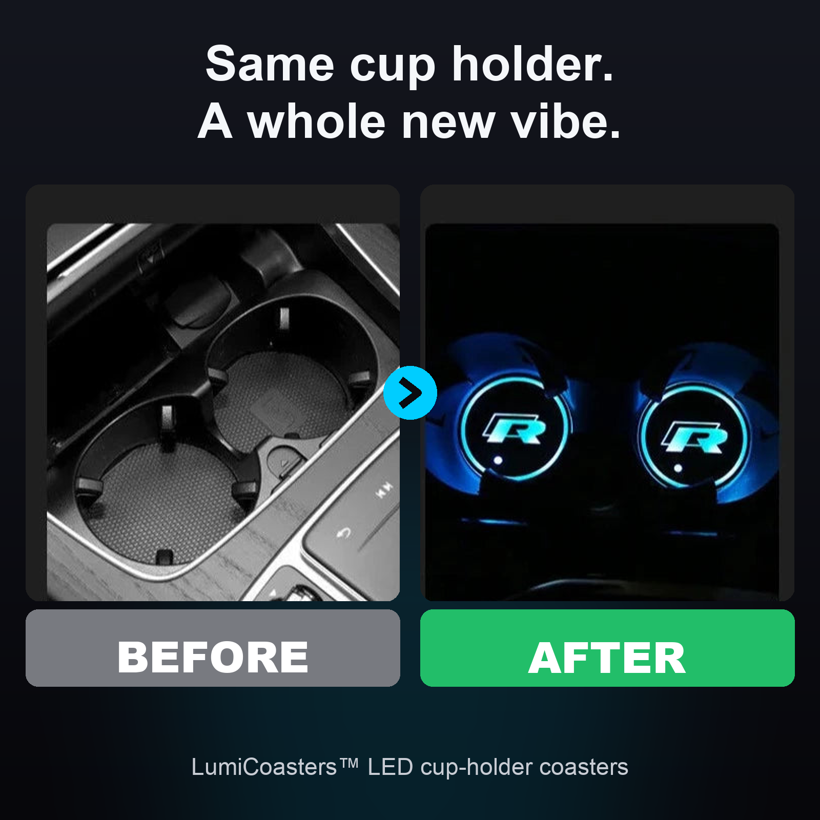 1+1 FREE TODAY | LumiCoasters™ - Light-up car cup holders