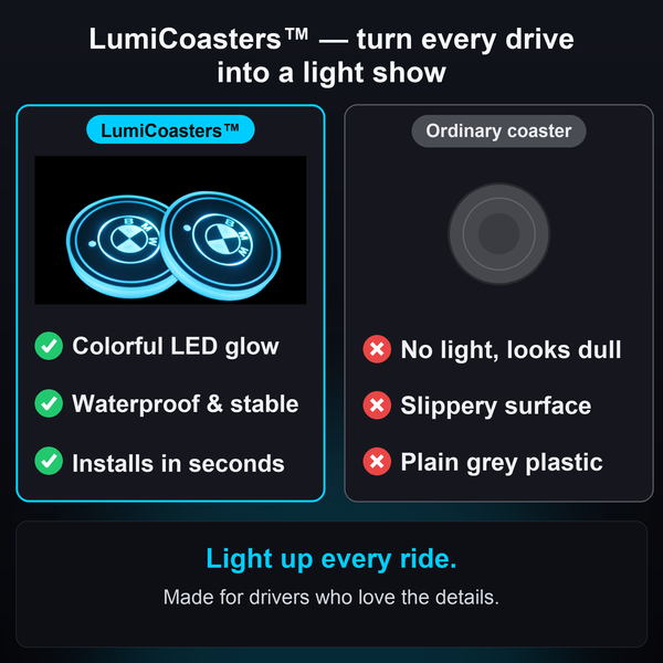 1+1 FREE TODAY  LumiCoasters™ - Light-up car cup holders