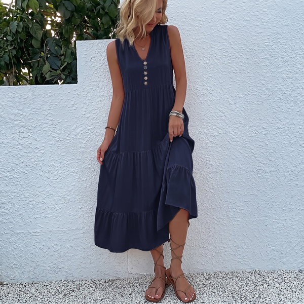 50% OFF TODAY  Heidi™ - Smocked Dress with Button Placket