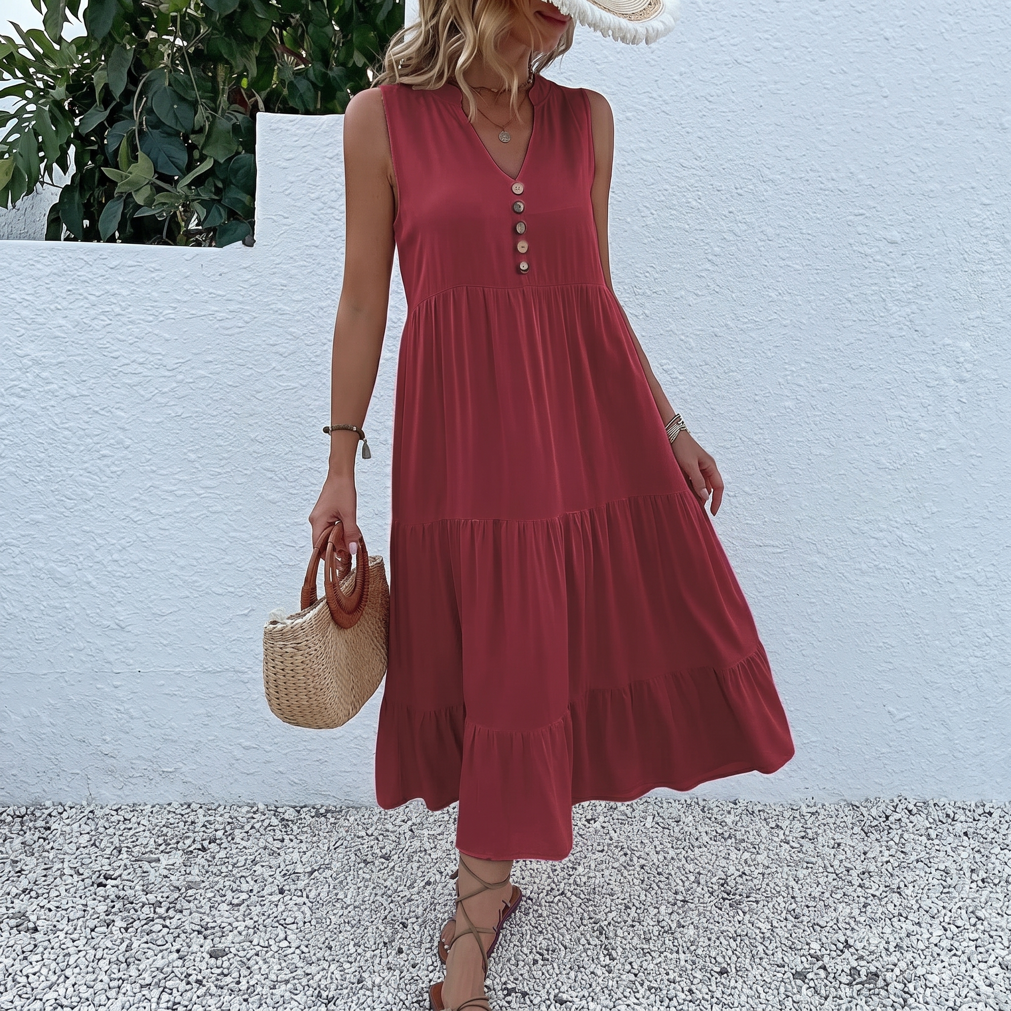 50% OFF TODAY | Heidi™ - Smocked Dress with Button Placket