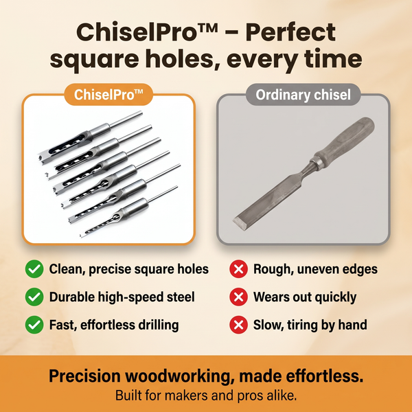 50% OFF TODAY  ChiselPro™ - Drill perfect square holes!