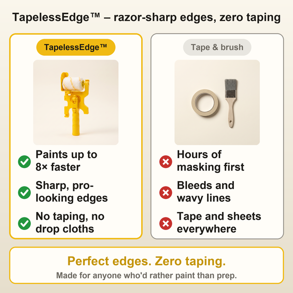 50% OFF TODAY  TapelessEdge™  Perfect Edges Without Masking!  KIT + 3 FREE Paint Rollers