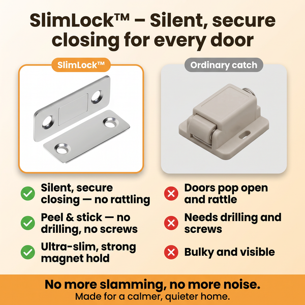 2+2 FREE TODAY  SlimLock™ - Close Drawers & Cabinets!